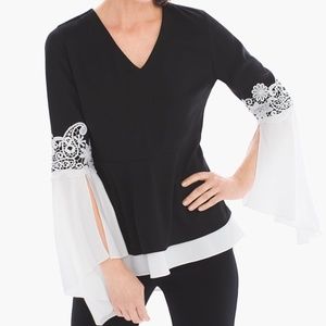 Colorblock Lace Top